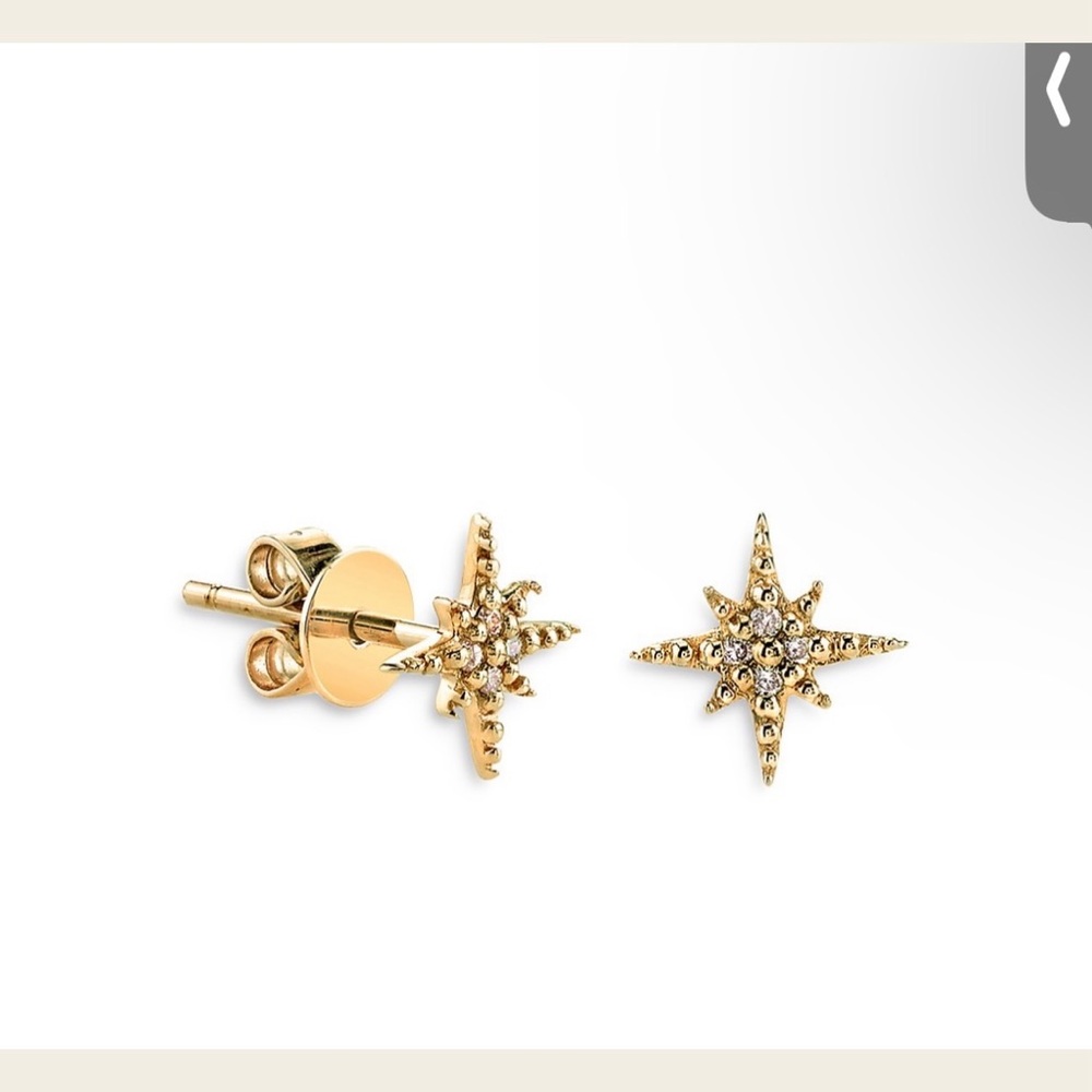 Sydney Evan Diamond Gold Starburst Stud Earrings